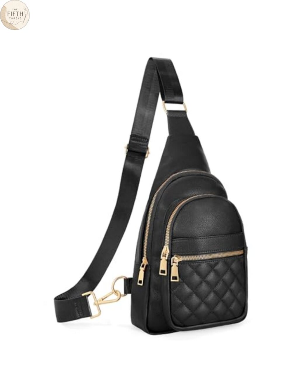 Faux Leather Sling Bag Crossbody Chest Daypack Travel